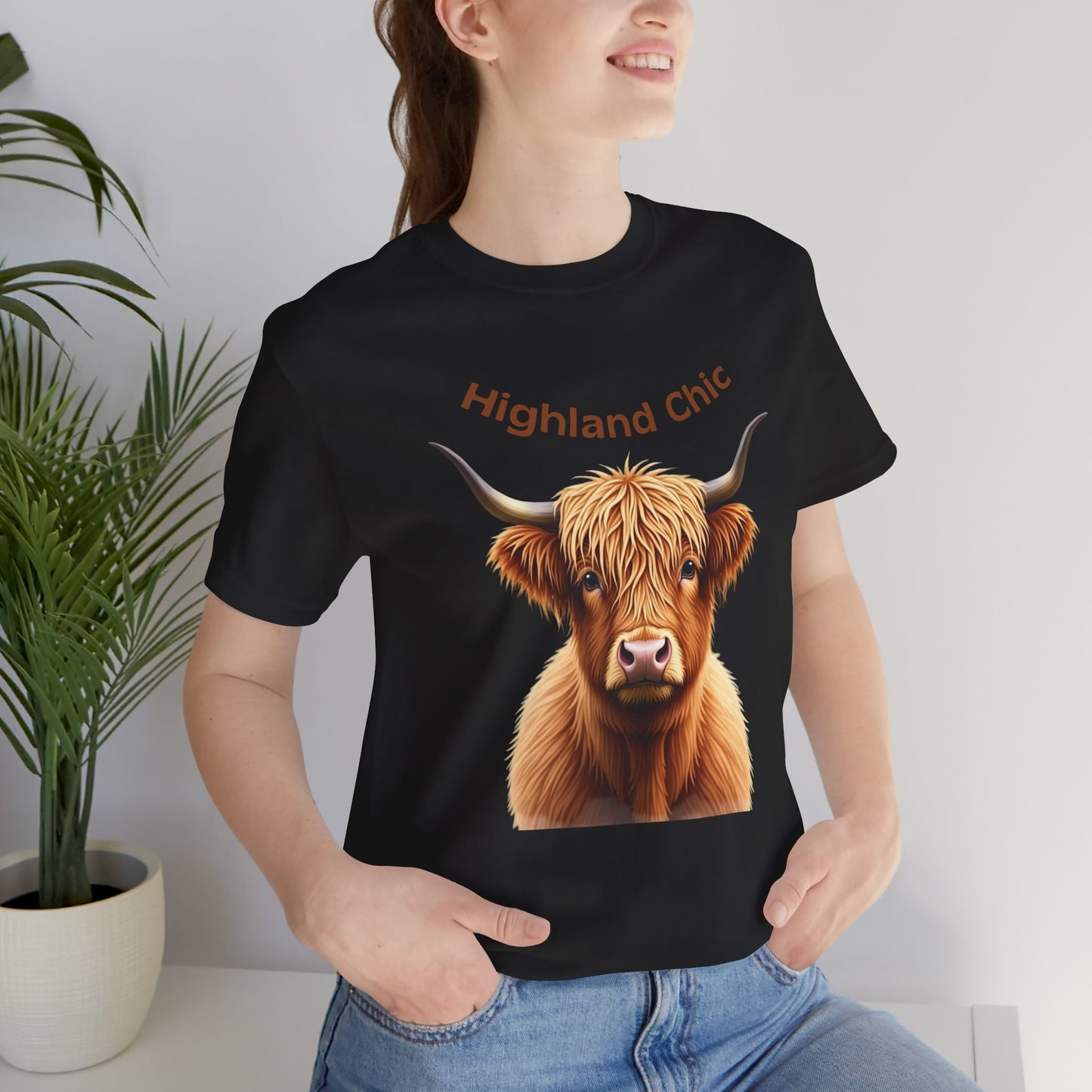 Highland Chic Unisex Tee - Cute Highland Cow T-Shirt for Animal Lovers