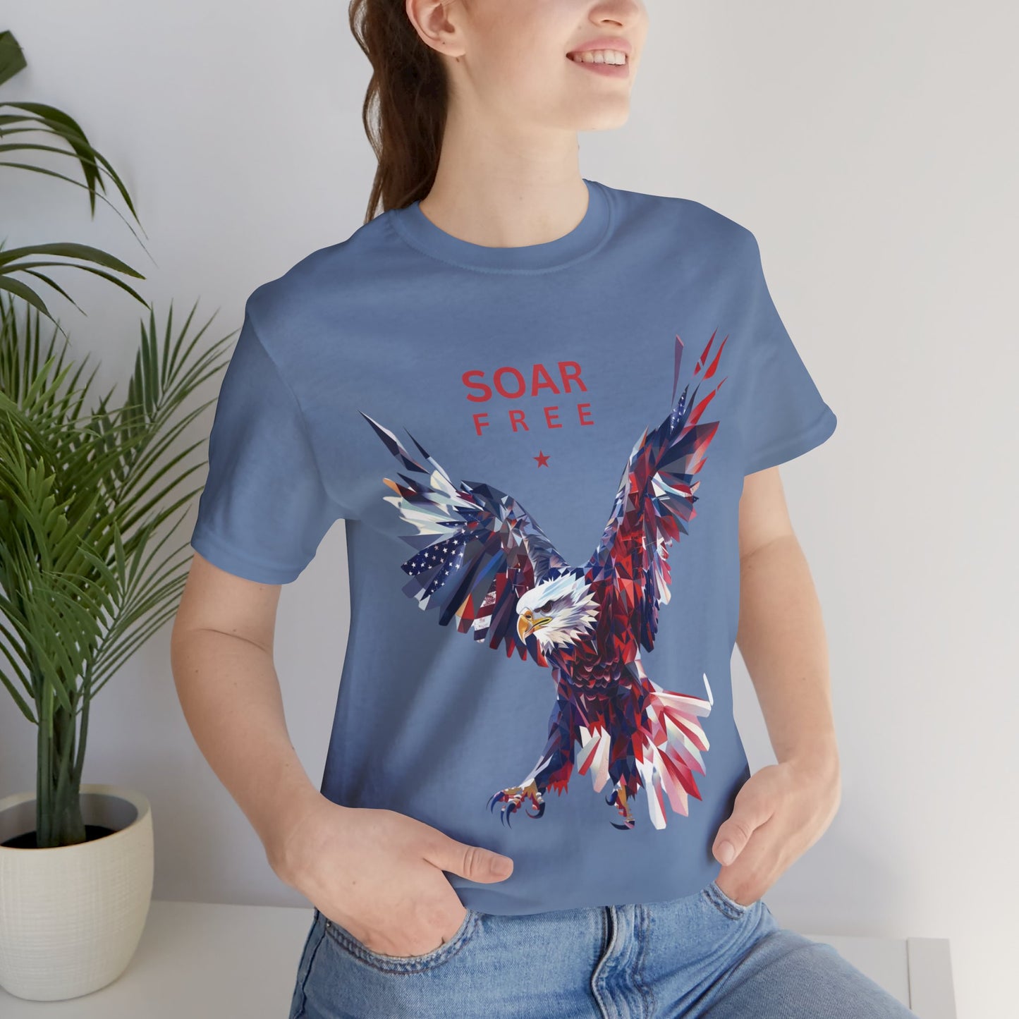 Soar Free Eagle Graphic Tee perfect for Independence day celebrations for the true patriot and wildlife lover.