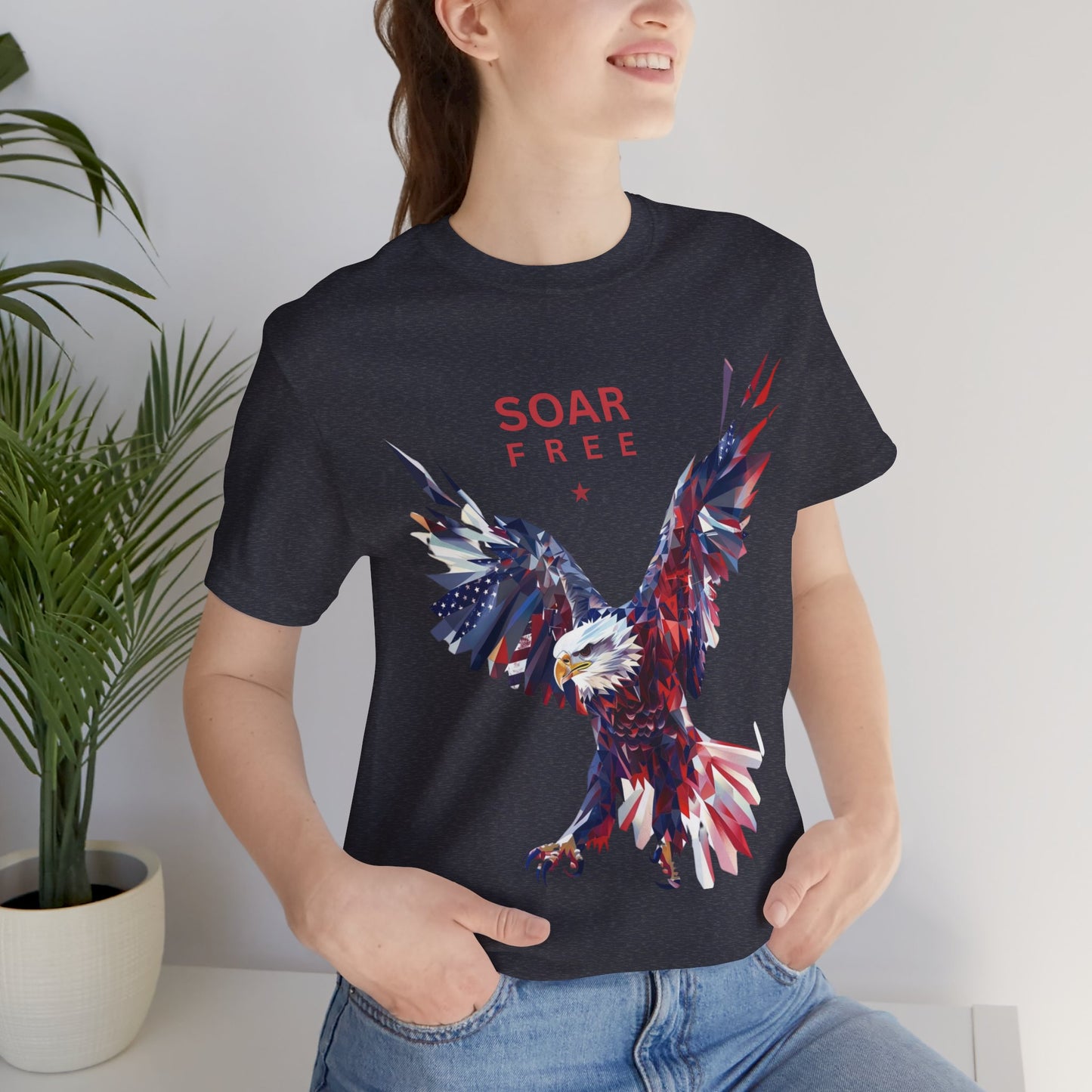 Soar Free Eagle Graphic Tee perfect for Independence day celebrations for the true patriot and wildlife lover.