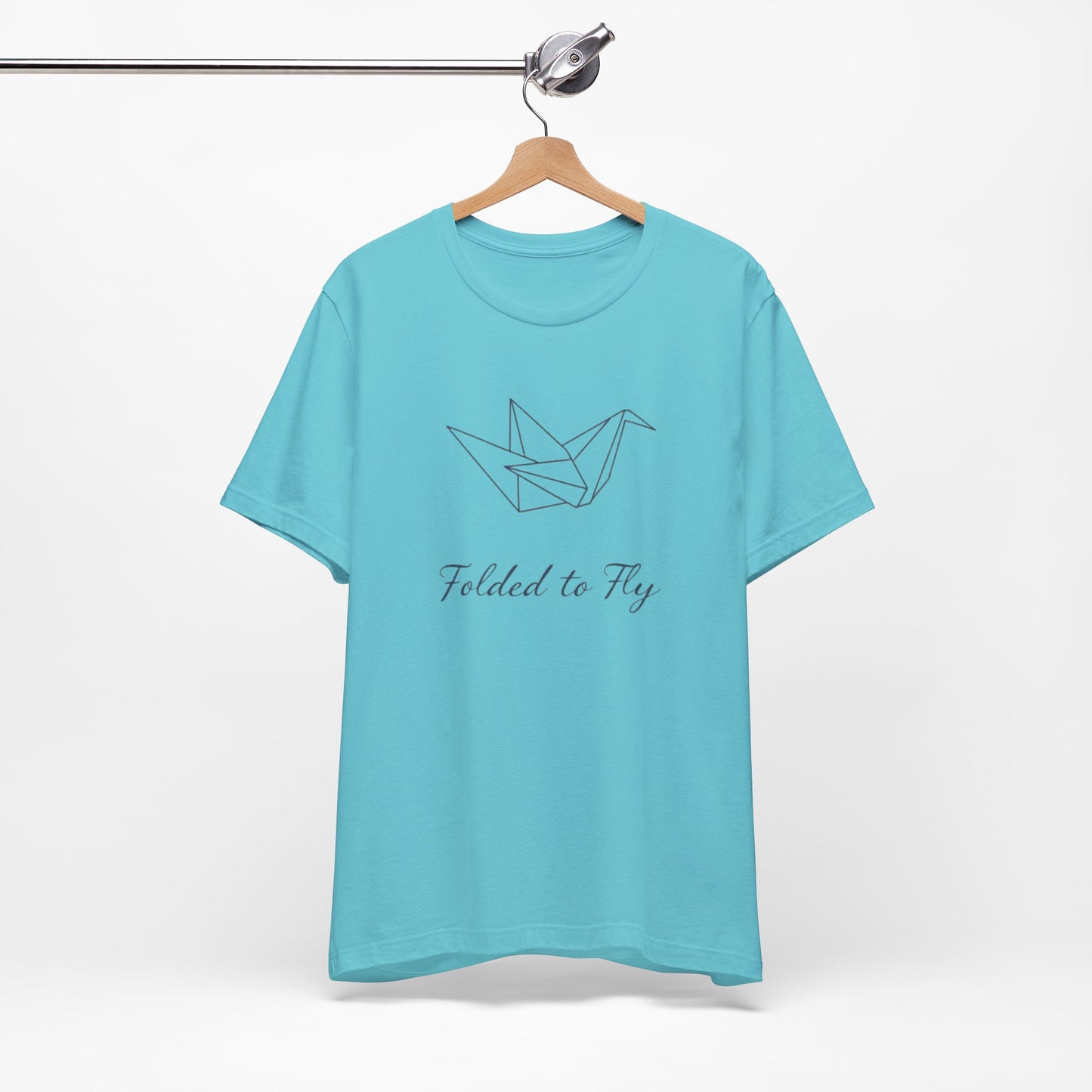 Origami Crane Tee - Unisex Jersey Short Sleeve with words Folded to Fly