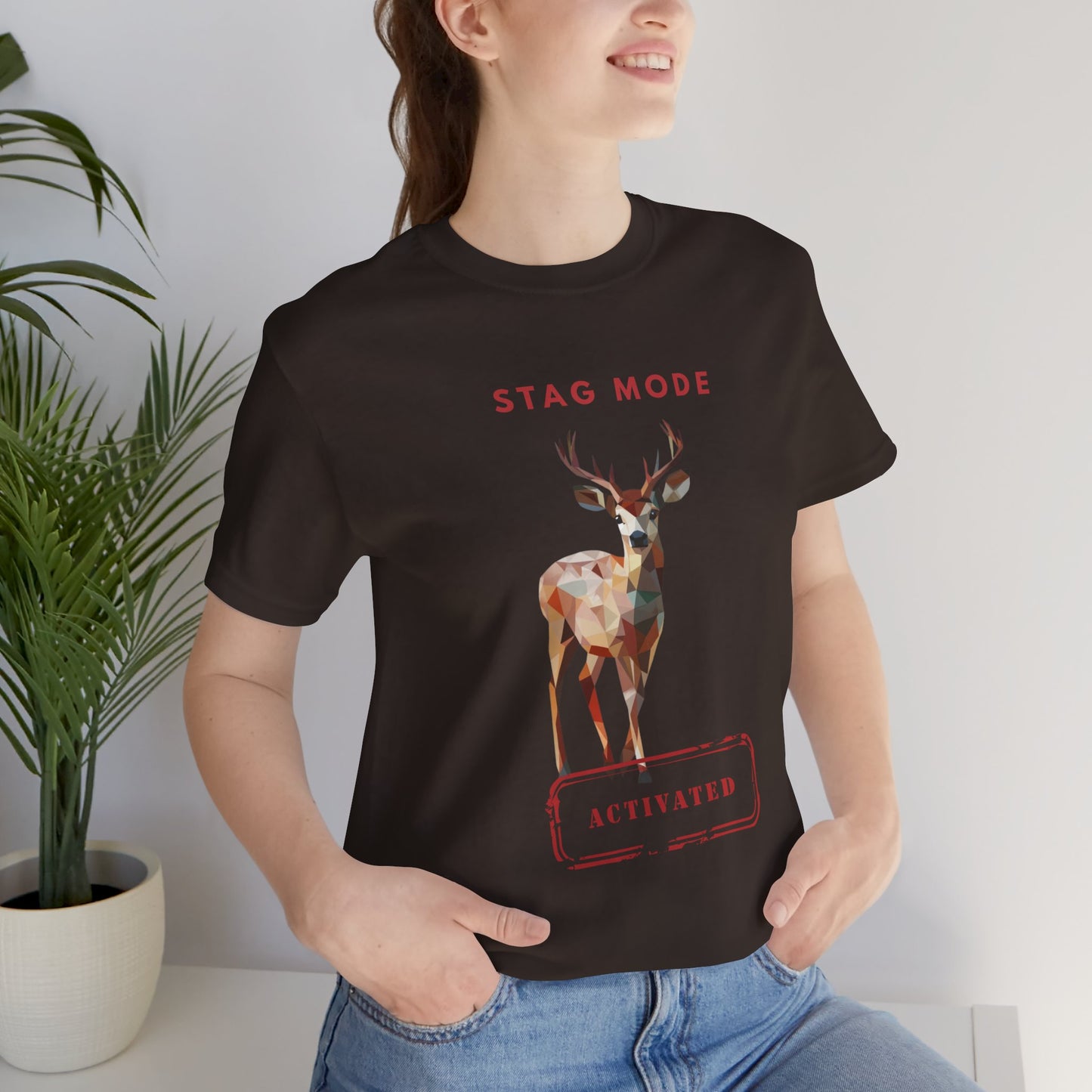 Stag Mode Activated Tee, Unisex Deer Design T-Shirt, Nature Lover Shirt, Gift for Him/Her, Outdoorsy Apparel