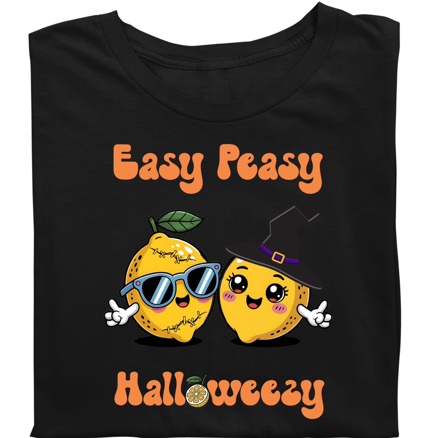 Easy Peasy Halloween Tee Funny Lemon Halloween T-shirt Cute Halloweezy Pun T-Shirt Funny Fruit Tshirt Humorous Fruit Tee