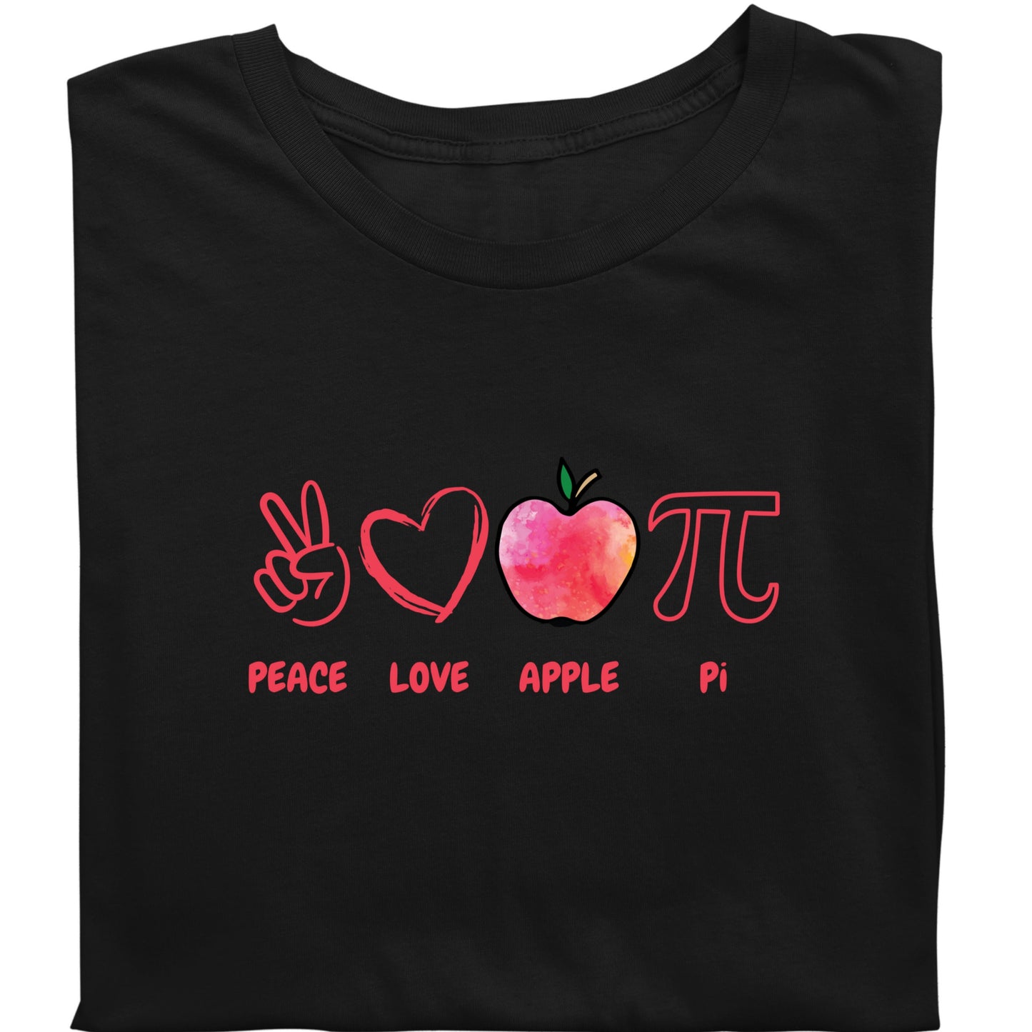 Peace Love Apple Pi Shirt Funny Math Teacher Gift Apple Pie Pun T-Shirt Pi Day Shirt Nerdy Graphic Tee Back to School Humor gift for her