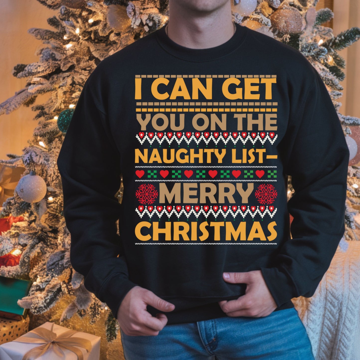 Christmas Naughty List Sweatshirt, Fun Christmas Apparel, Winter Celebration Wear, Festive Fun Sweatshirt, Holiday Season Gift