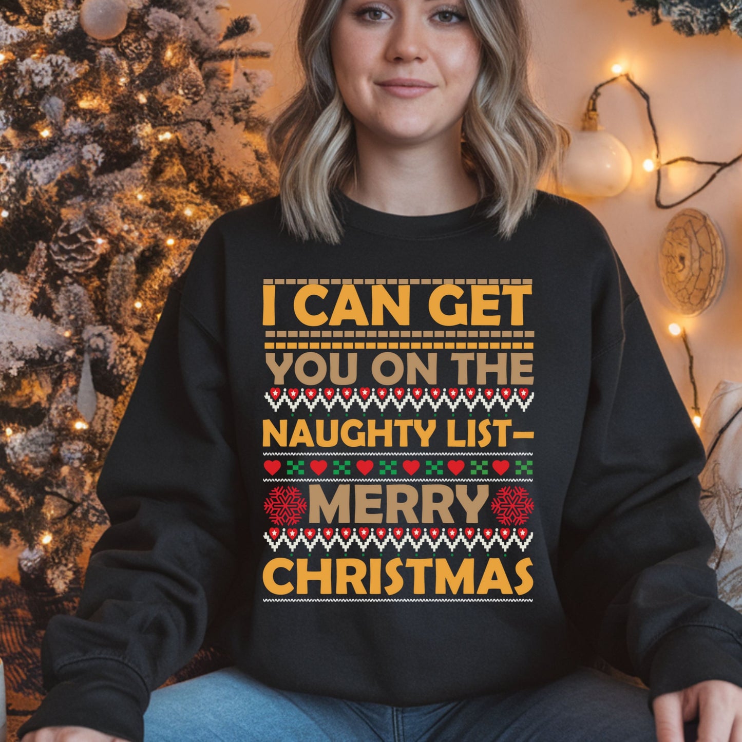 Christmas Naughty List Sweatshirt, Fun Christmas Apparel, Winter Celebration Wear, Festive Fun Sweatshirt, Holiday Season Gift