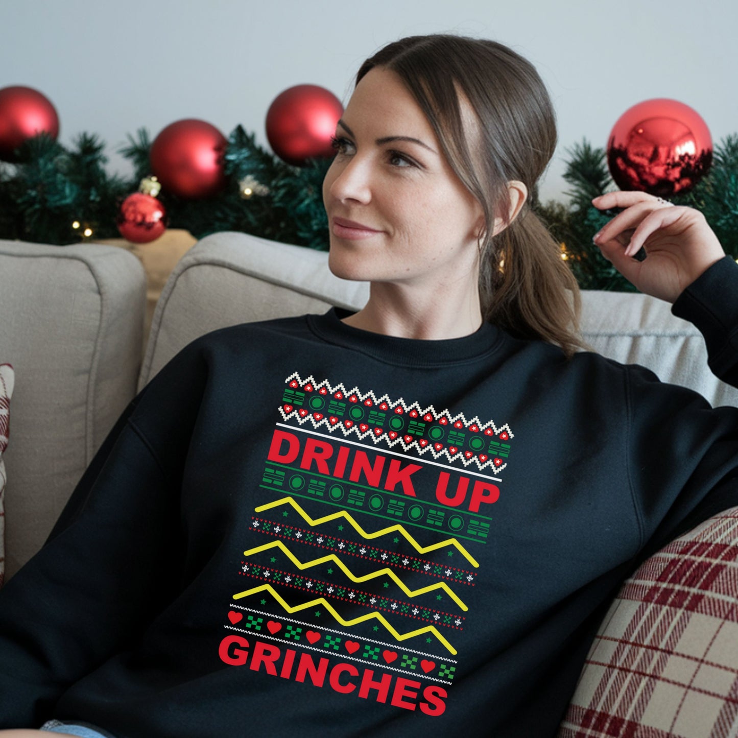 Ugly Sweater Festive Sweatshirt, Christmas Gift, Grinches Attire, Cozy Holiday Jumper, Funny Xmas Top