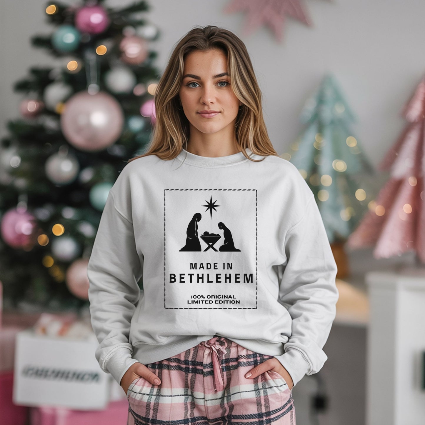 Made in Bethlehem Nativity Sweatshirt: Christian Christmas Sweater, Religious Holiday Gift, Limited Edition Faith Apparel