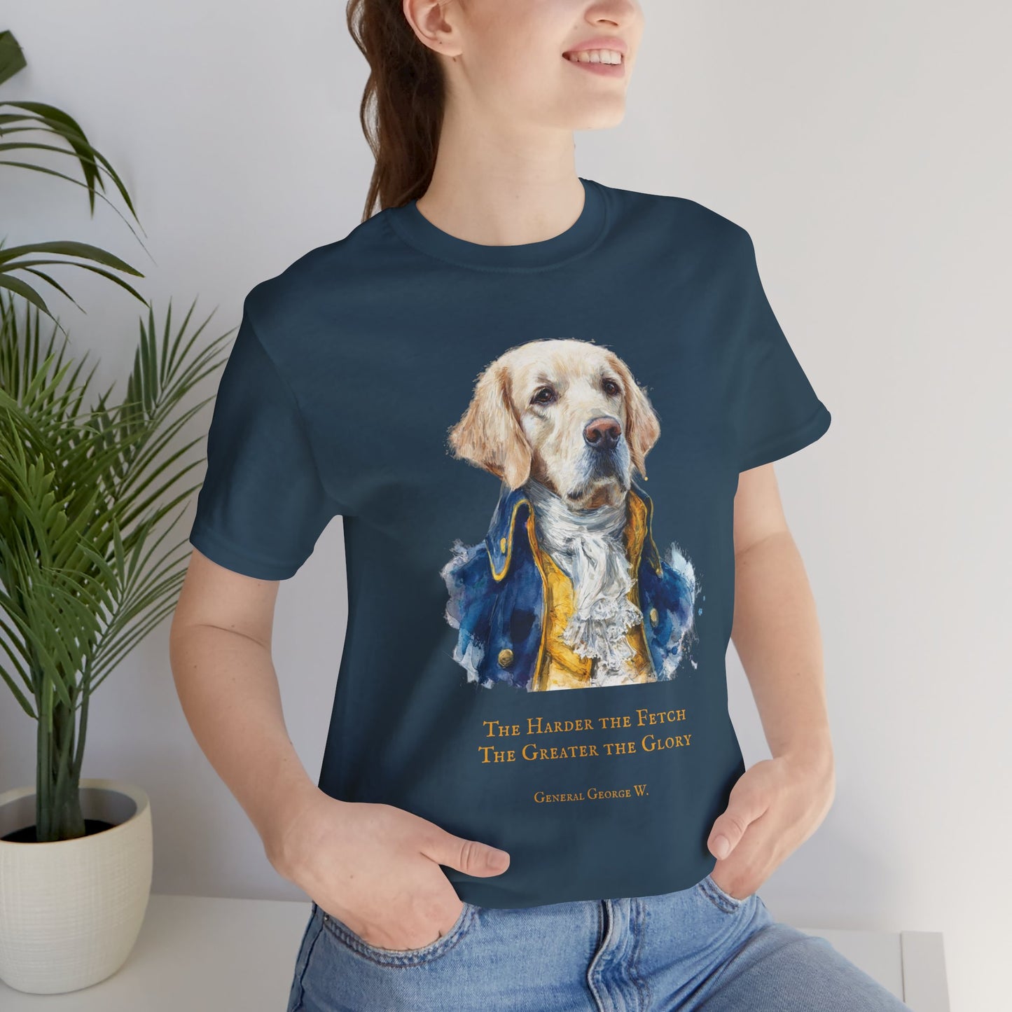 Celebrate Independence Day with this gorgeous Golden Retriever dog dressed as George Washington T-shirt.