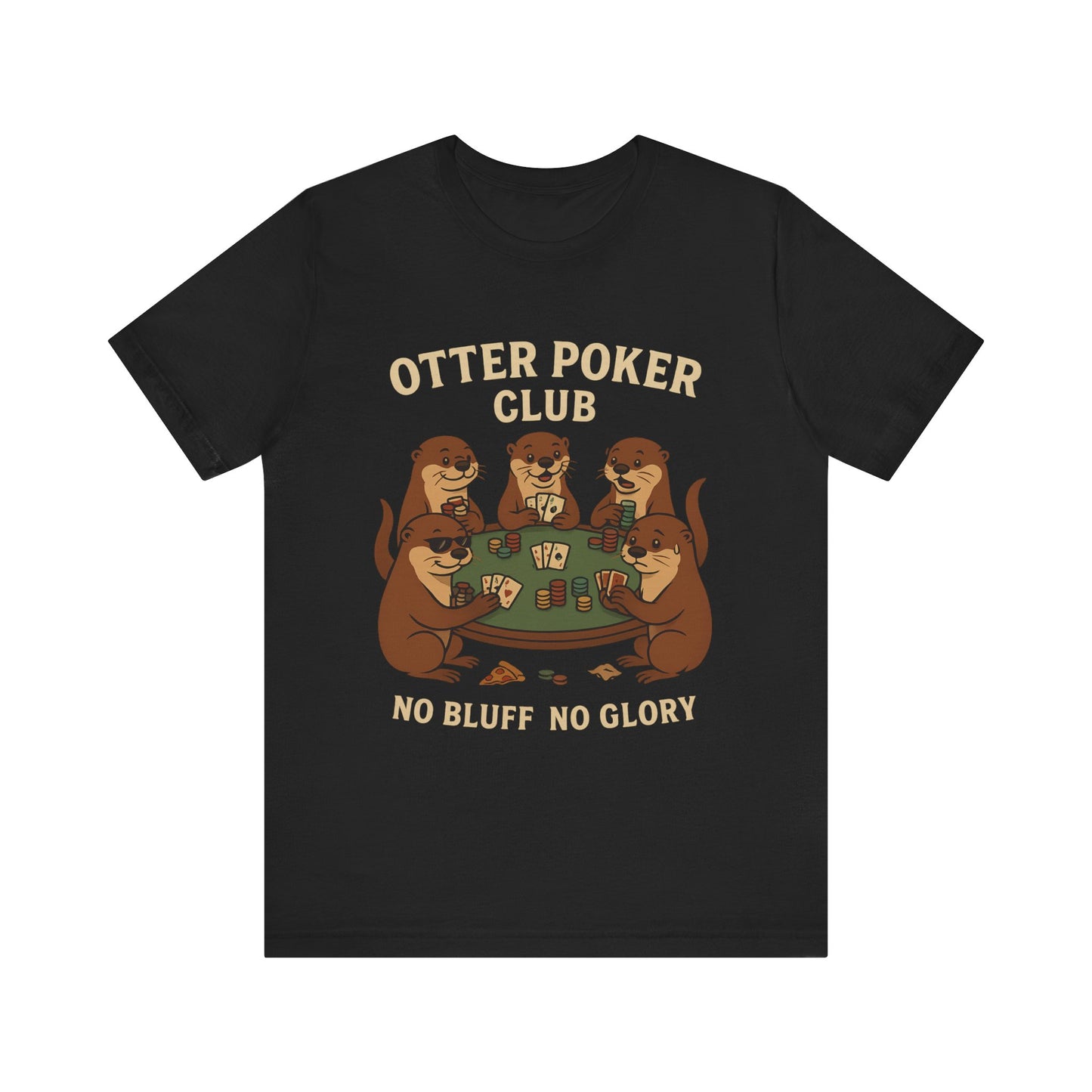 Otter Poker Club Tee - Fun Unisex Jersey Short Sleeve Shirt, Perfect for Game Night, Animal Lovers, Casual Wear, Gifts, Collectibles