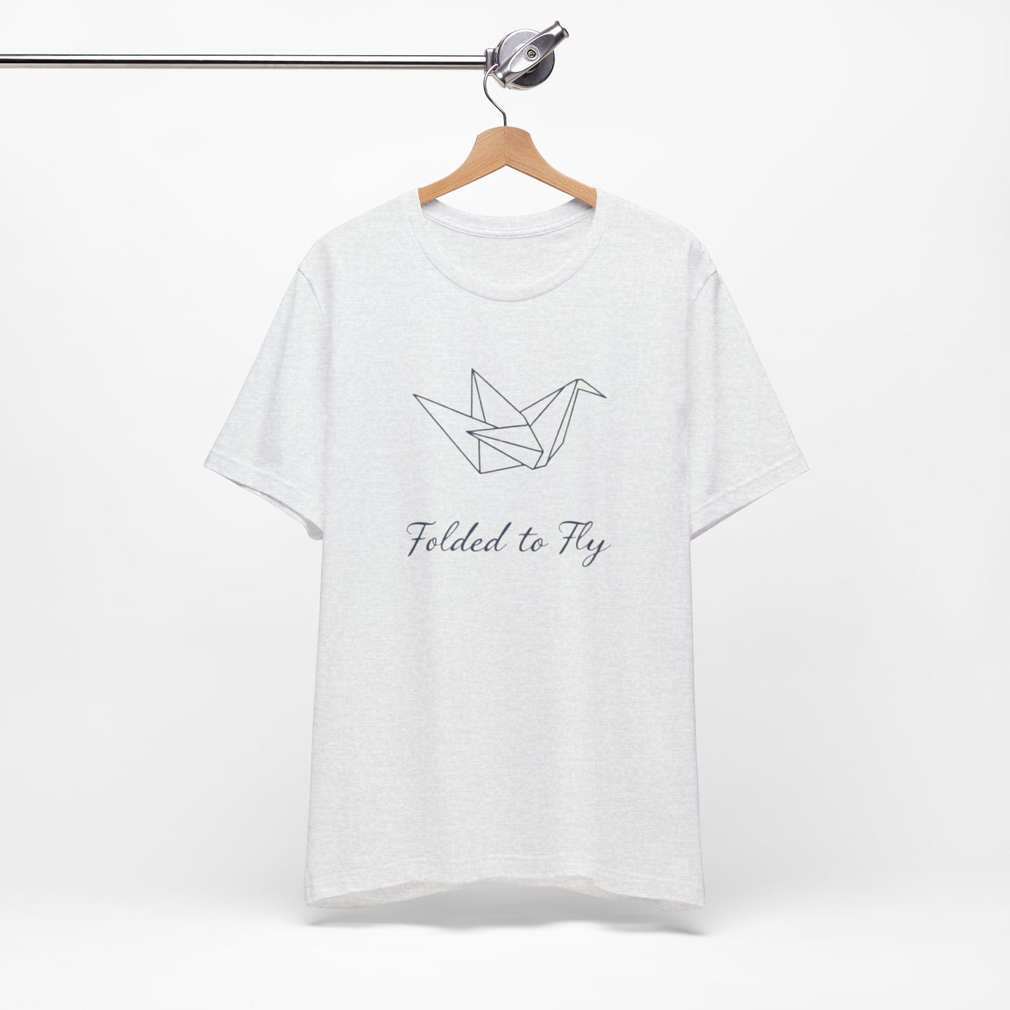 Origami Crane Tee - Unisex Jersey Short Sleeve with words Folded to Fly
