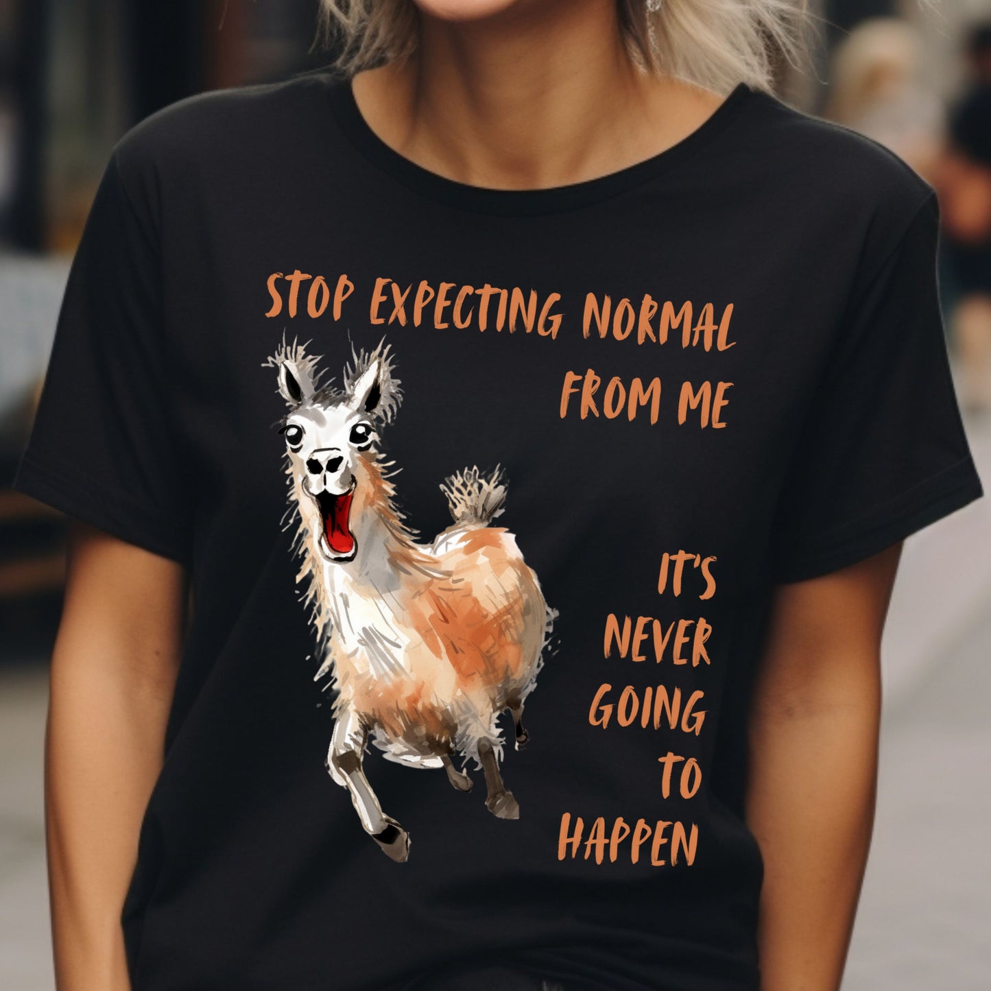 Funny Llama Tee, Funny Graphic Crazy LLama Tshirt, Llama lover T-shirt, Not Normal Gift for Llama Lover