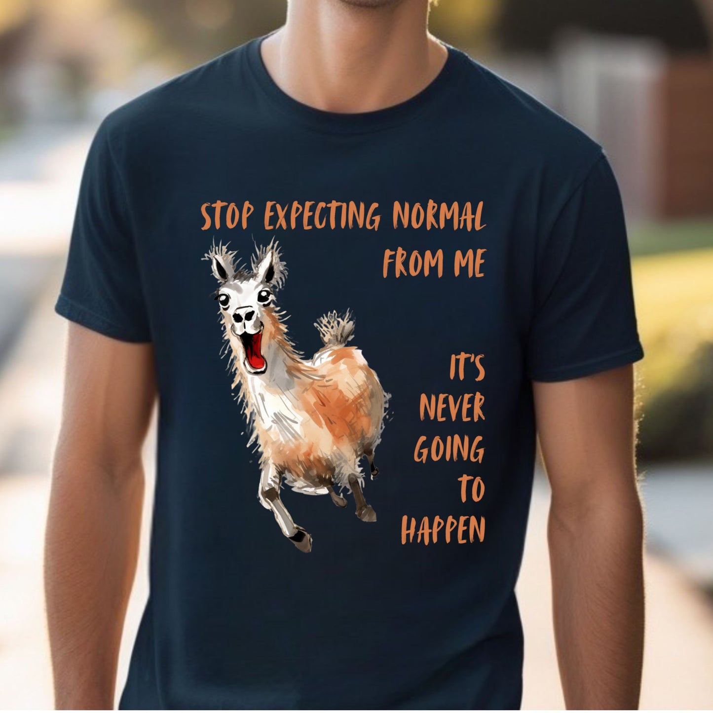 Funny Llama Tee, Funny Graphic Crazy LLama Tshirt, Llama lover T-shirt, Not Normal Gift for Llama Lover