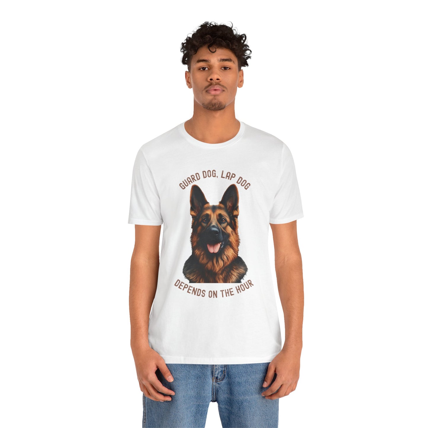 German Shepherd dog - guard dog lap dog design on hanger on model 1 - white