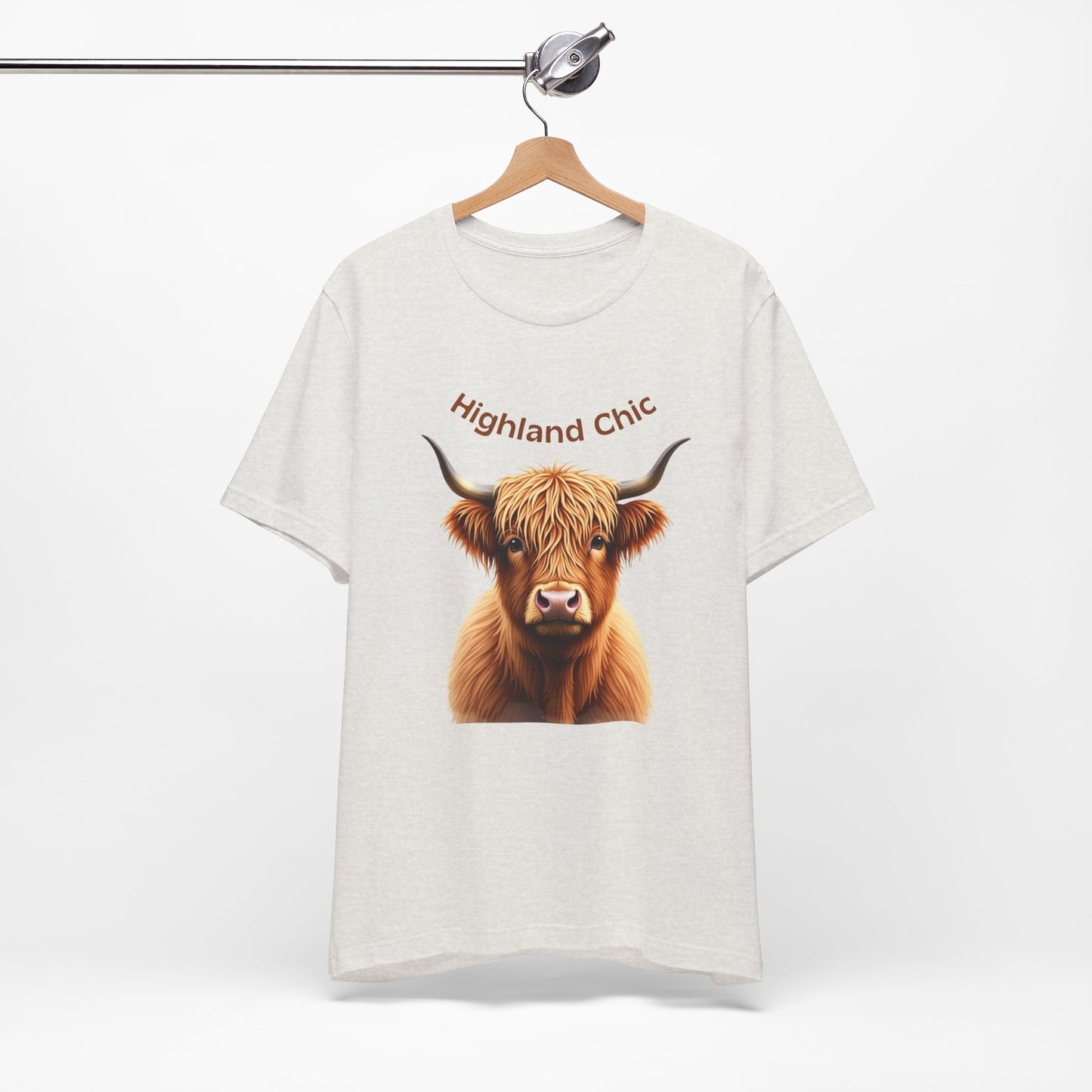 Highland Chic - Highland Cow cement T-shirt on hanger