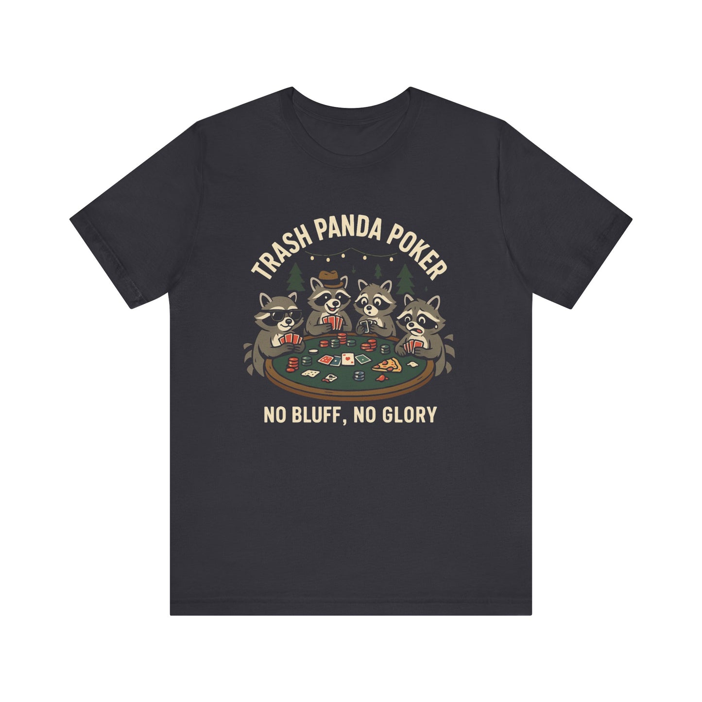 Trash Panda Poker Short Sleeve T-Shirt Dark Grey
