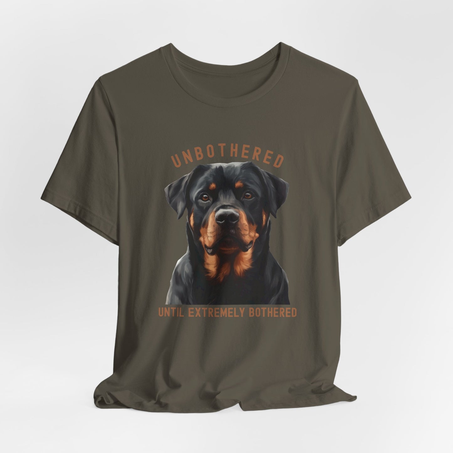 Unbothered Rottweiler Graphic Army T-Shirt - Dog Designs