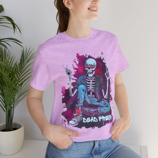 Skeleton Streetwear Tee Halloween Graffiti Skeleton Style Dead Fresh Halloween Celebration Costume Gift for Her Costume Gift for him