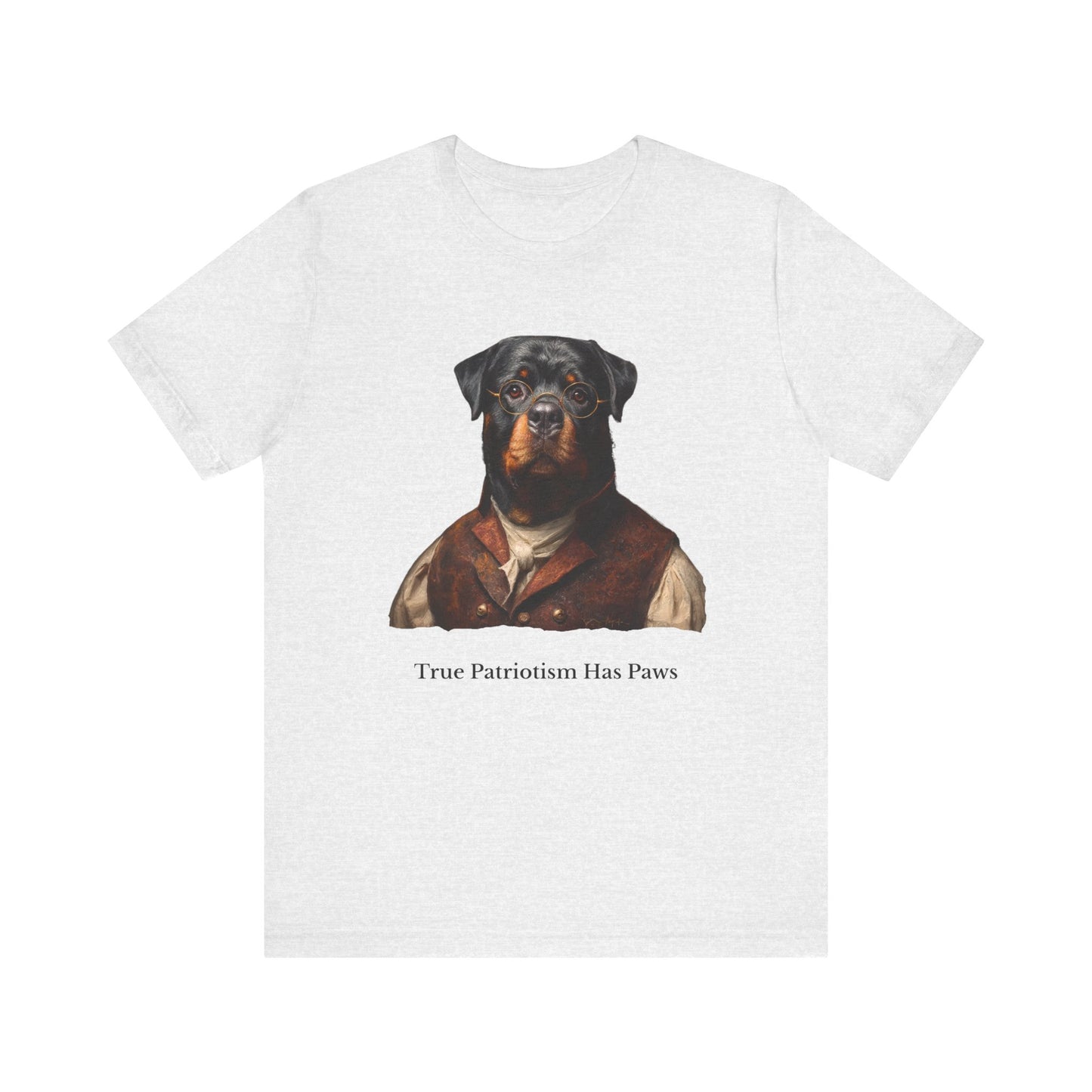 Rottweiler dressed as Benjamin Franklin,Patriotic Dog Lover Tee, Unisex Graphic T-Shirt, Casual Wear, Gift for Dog Owners, Fun Animal Apparel, Summer Fashion