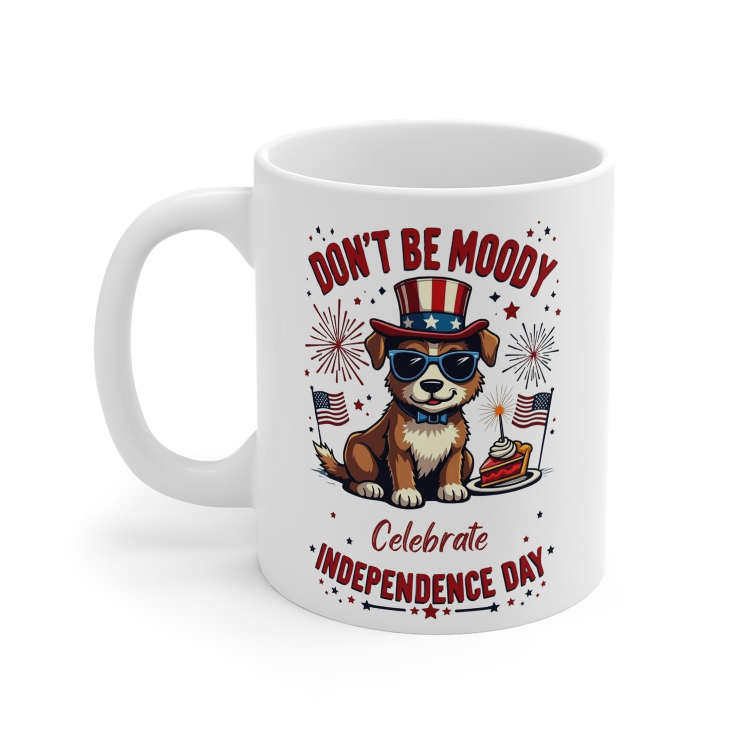 Patriotic Dog Mug, Independence Day Coffee Cup, 4th of July Gift, Animal Lover Drinkware, Celebrate with Style