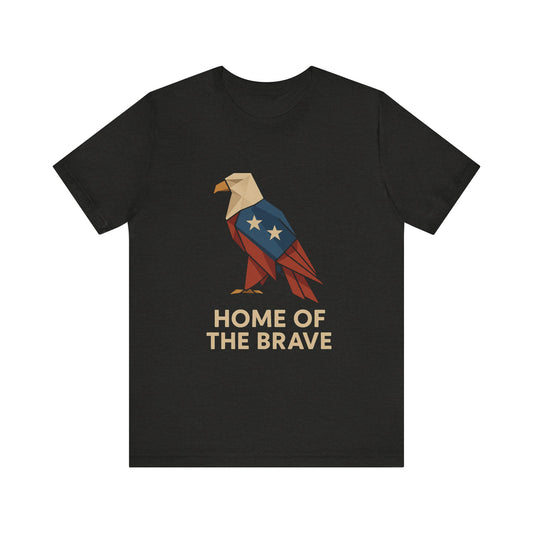 Home of the Brave Patriotic Eagle T-Shirt perfect for Independence Day celebrations