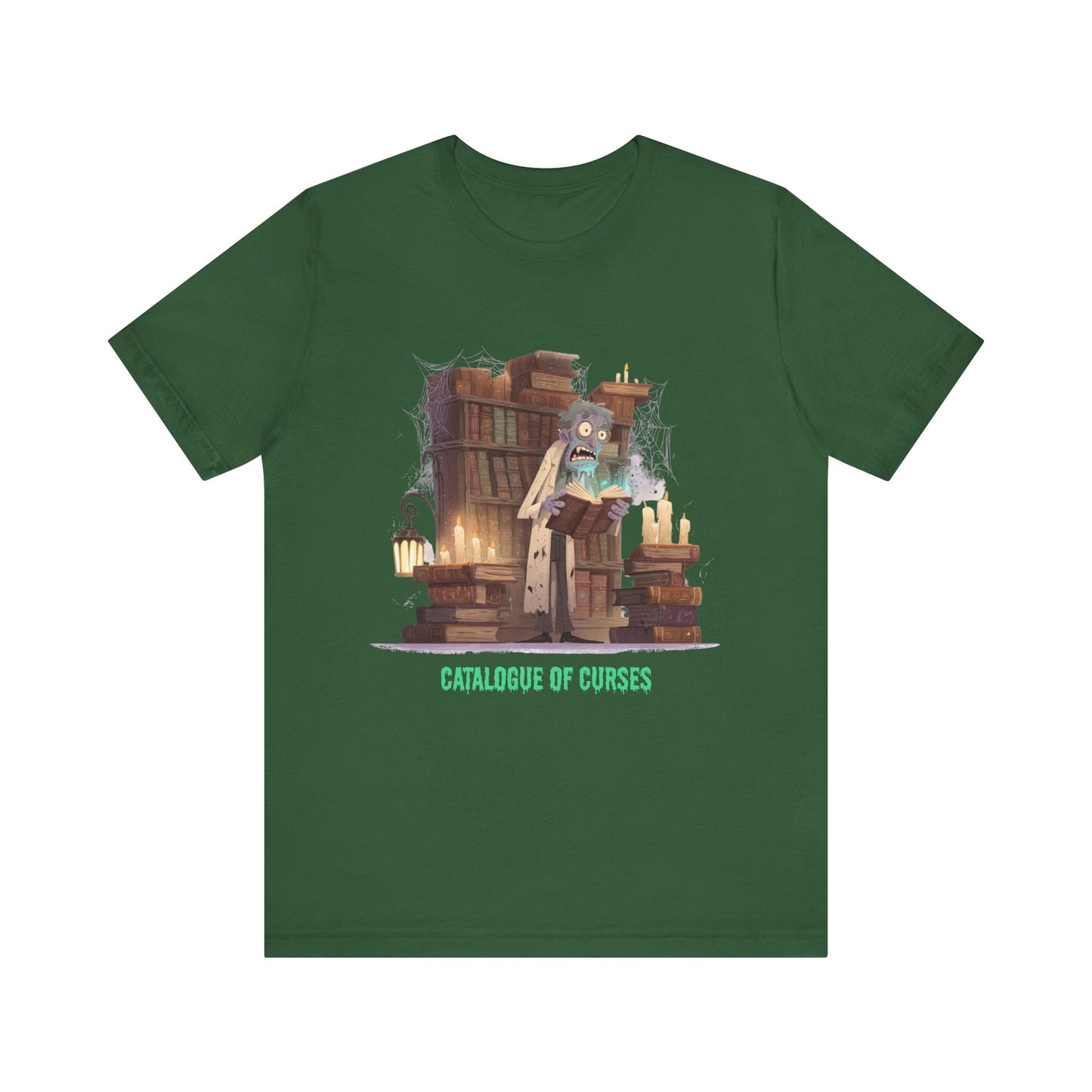 Halloween Librarian Scientist T-Shirt Cursed Book Catalog Tshirt Spooky Library Costume for Readers Teachers Bookworms