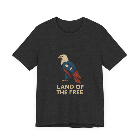 Land of the Free Patriotic Eagle Tee - Unisex Shirt for Independence Day, Casual Wear, Gift for Veterans, American Pride
