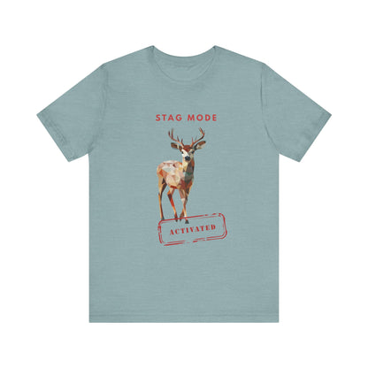 Stag Mode Activated Tee, Unisex Deer Design T-Shirt, Nature Lover Shirt, Gift for Him/Her, Outdoorsy Apparel
