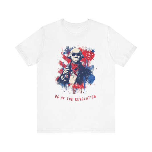 Patriotic Tee with George Washington, OG of the Revolution, Graffiti style design