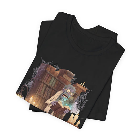 Halloween Librarian Scientist T-Shirt Cursed Book Catalog Tshirt Spooky Library Costume for Readers Teachers Bookworms