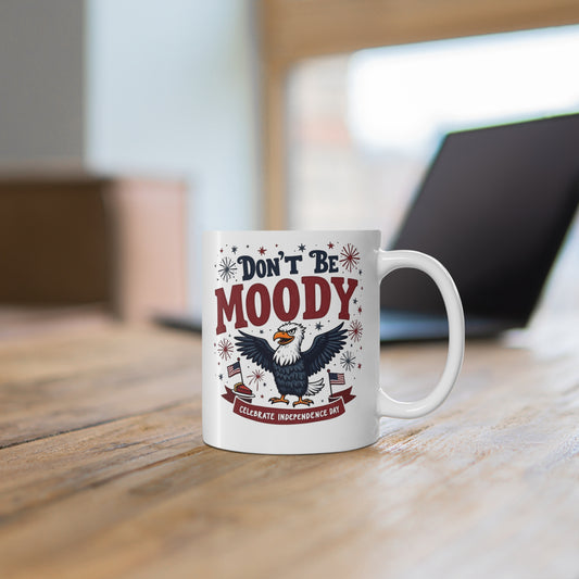 Patriotic 11oz Mug for Independence Day | Fun Eagle Design, Celebrate Freedom, Gifts for Dad, 4th of July Coffee Cup, American Pride