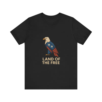 Land of the Free Patriotic Eagle Tee - Unisex Shirt for Independence Day, Casual Wear, Gift for Veterans, American Pride
