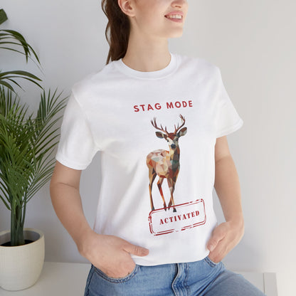 Stag Mode Activated Tee, Unisex Deer Design T-Shirt, Nature Lover Shirt, Gift for Him/Her, Outdoorsy Apparel