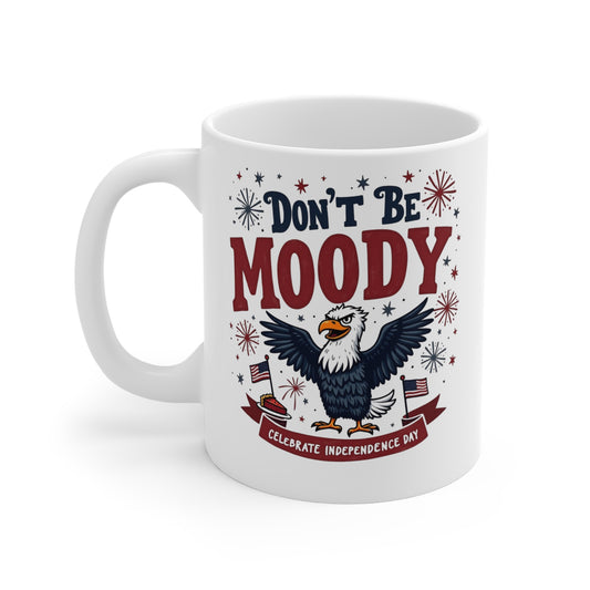 Patriotic 11oz Mug for Independence Day | Fun Eagle Design, Celebrate Freedom, Gifts for Dad, 4th of July Coffee Cup, American Pride