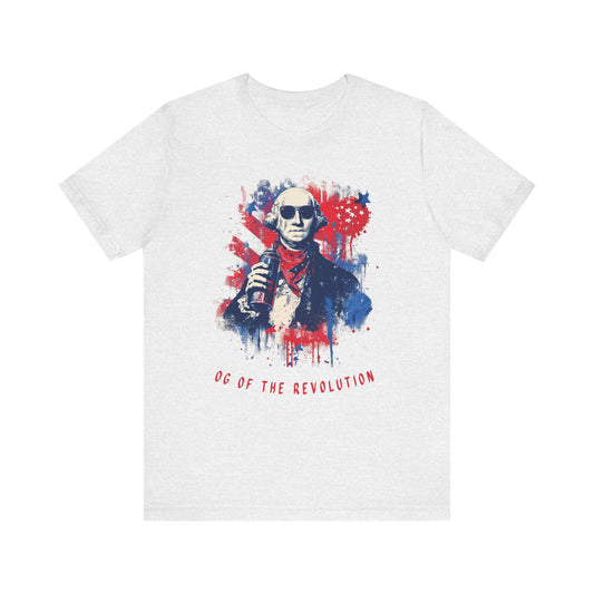 Patriotic Tee with George Washington, OG of the Revolution, Graffiti style design