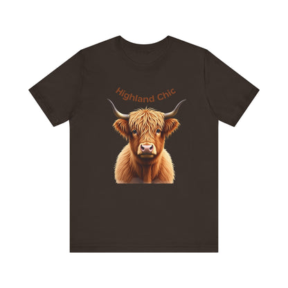 Highland Chic Unisex Tee - Cute Highland Cow T-Shirt for Animal Lovers
