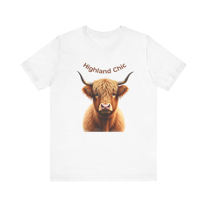 Highland Chic Unisex Tee - Cute Highland Cow T-Shirt for Animal Lovers