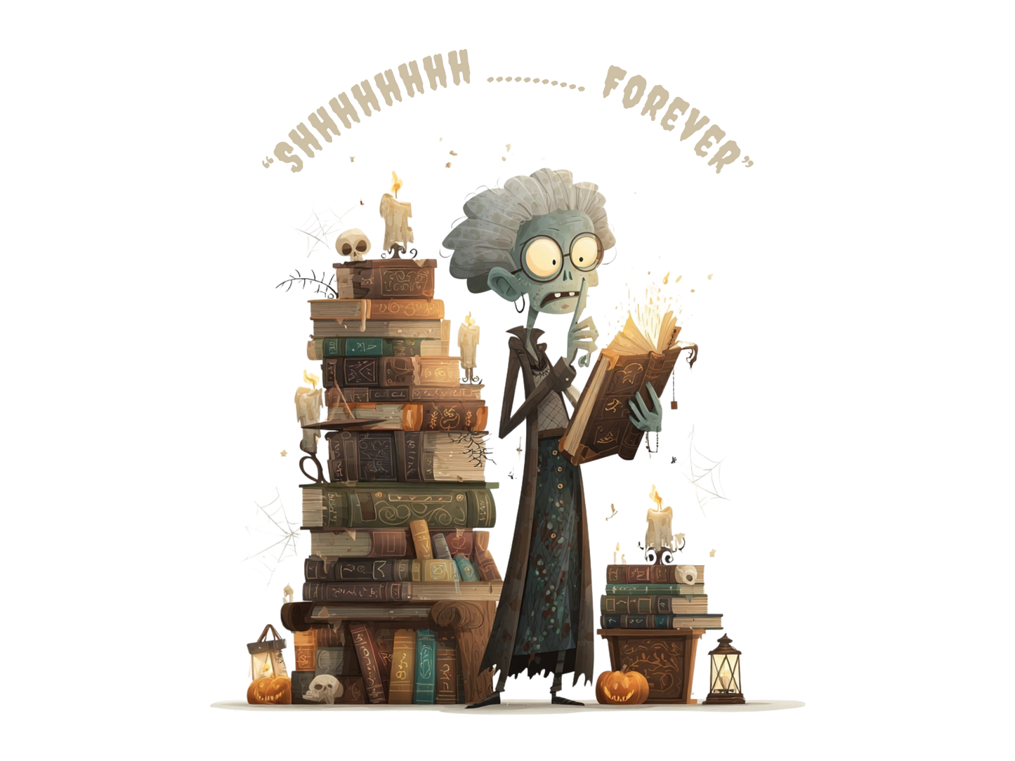 Funny Halloween Librarian T-Shirt Spooky Book Lover Costume Ghost Reading Shirt for Teachers Bookworms and Library Staff Halloween outfit
