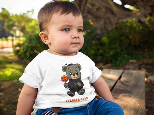Toddler Frankenstein T-shirt Halloween Monster Tshirt Cute Kid's Frankenstein Teebfor Halloween Trick-or-Treat Outfit Halloween Spooky Toddler tops