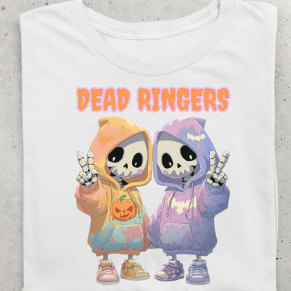 Halloween Skeleton Twins Spooky Cute T-shirt Cute Skeleton Twins in Hoodies Gift for her Gift for him Halloween costume design