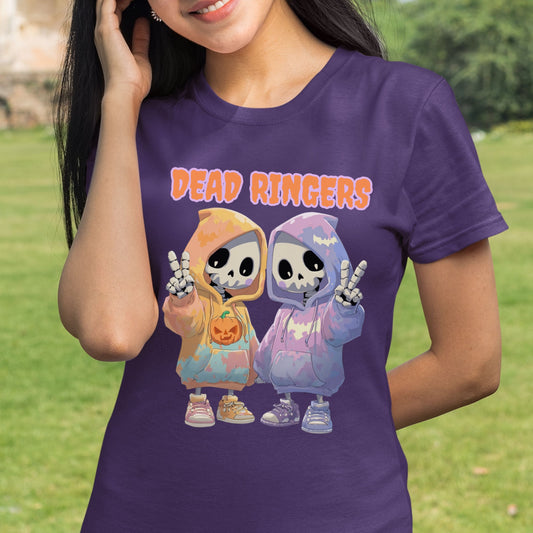 Halloween Skeleton Twins Spooky Cute T-shirt Cute Skeleton Twins in Hoodies Gift for her Gift for him Halloween costume design