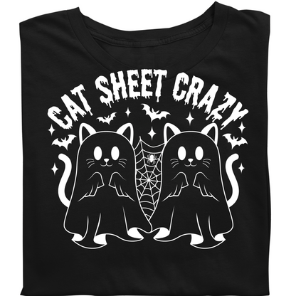 Halloween Cat Lover Tshirt with Cute Cats under Ghost Sheet Cat T-Shirt with Ghost Costume Lover Gift Shirt Fall Fashion Cat Lovers TShirt