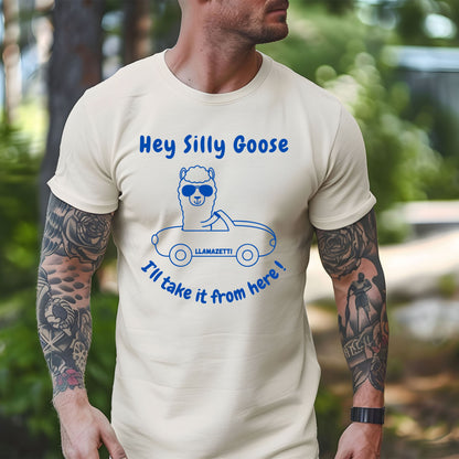 Funny Animal Graphic Tee Quirky Llama play on Silly Goose Tee Gift for Animal Lovers Humorous T-shirt Gift for Her Gift for Him Joke Tee