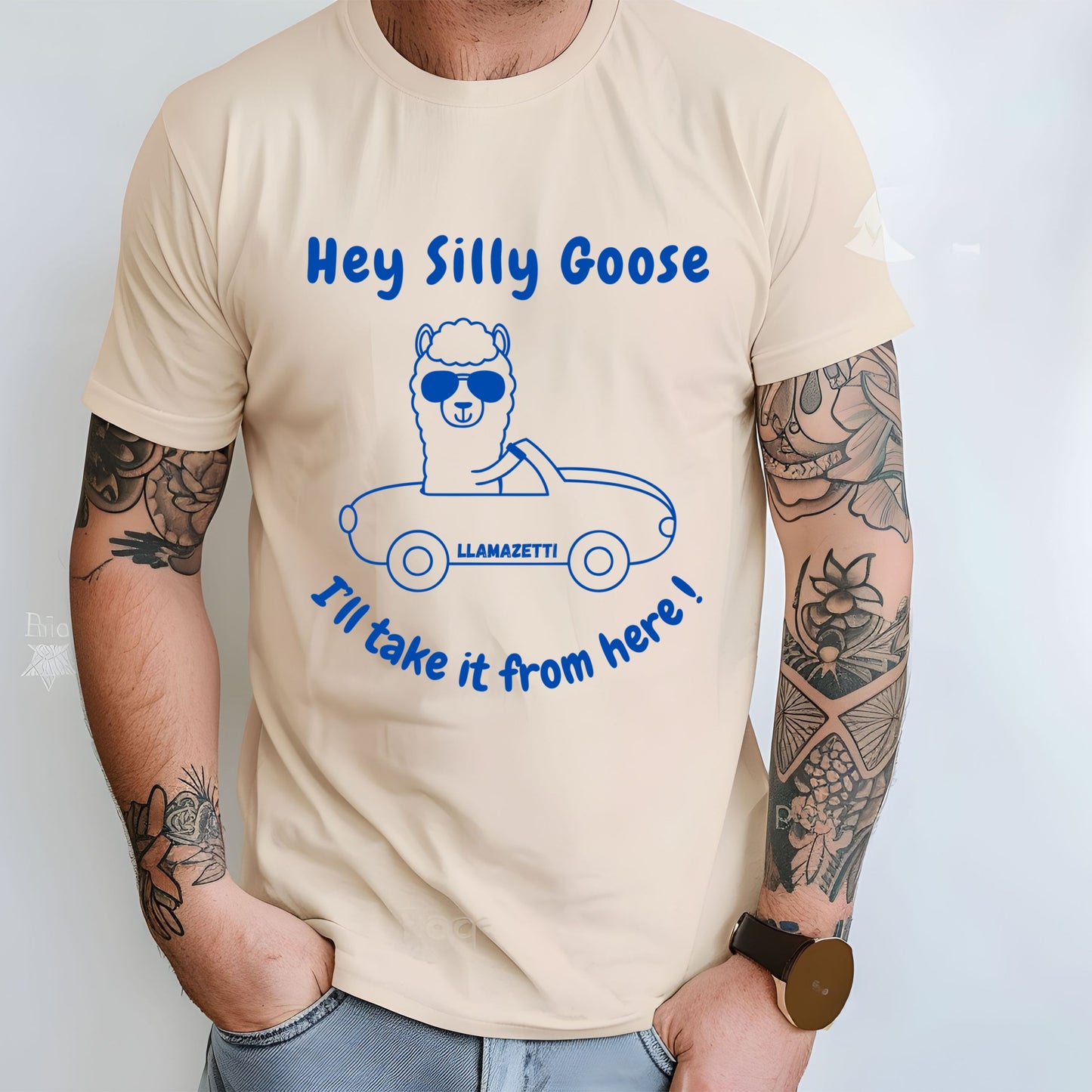 Funny Animal Graphic Tee Quirky Llama play on Silly Goose Tee Gift for Animal Lovers Humorous T-shirt Gift for Her Gift for Him Joke Tee