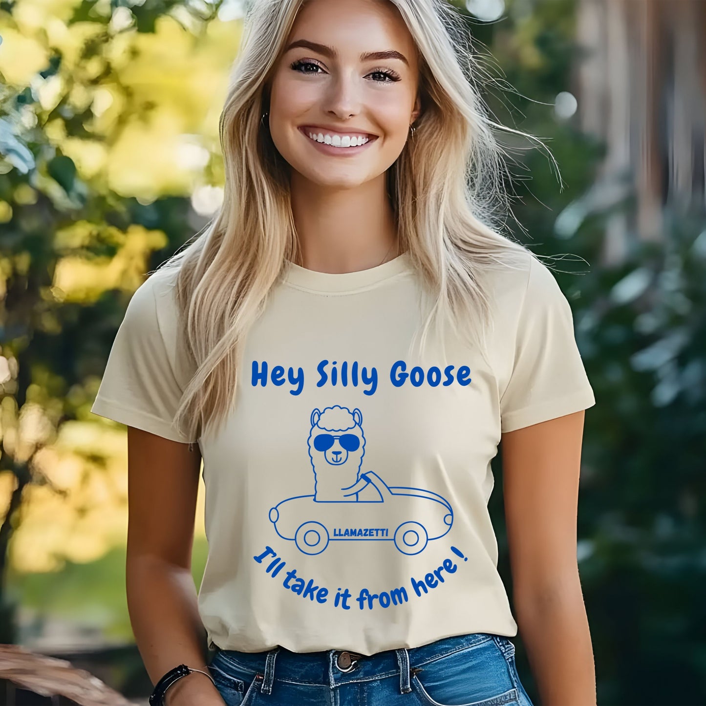 Funny Animal Graphic Tee Quirky Llama play on Silly Goose Tee Gift for Animal Lovers Humorous T-shirt Gift for Her Gift for Him Joke Tee