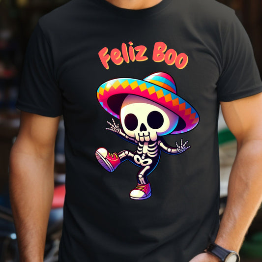 Halloween Cute Skeleton Sombrero T-shirt Spooky Funny Halloween Skeleton Tee in Mexican Sombrero Skeleton Tshirt