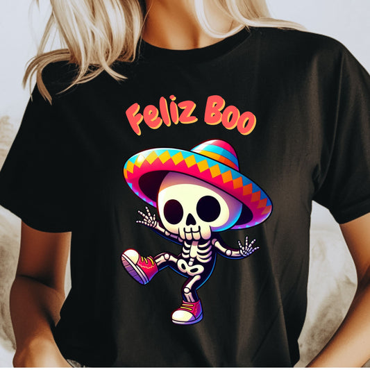 Halloween Cute Skeleton Sombrero T-shirt Spooky Funny Halloween Skeleton Tee in Mexican Sombrero Skeleton Tshirt