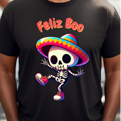 Halloween Cute Skeleton Sombrero T-shirt Spooky Funny Halloween Skeleton Tee in Mexican Sombrero Skeleton Tshirt