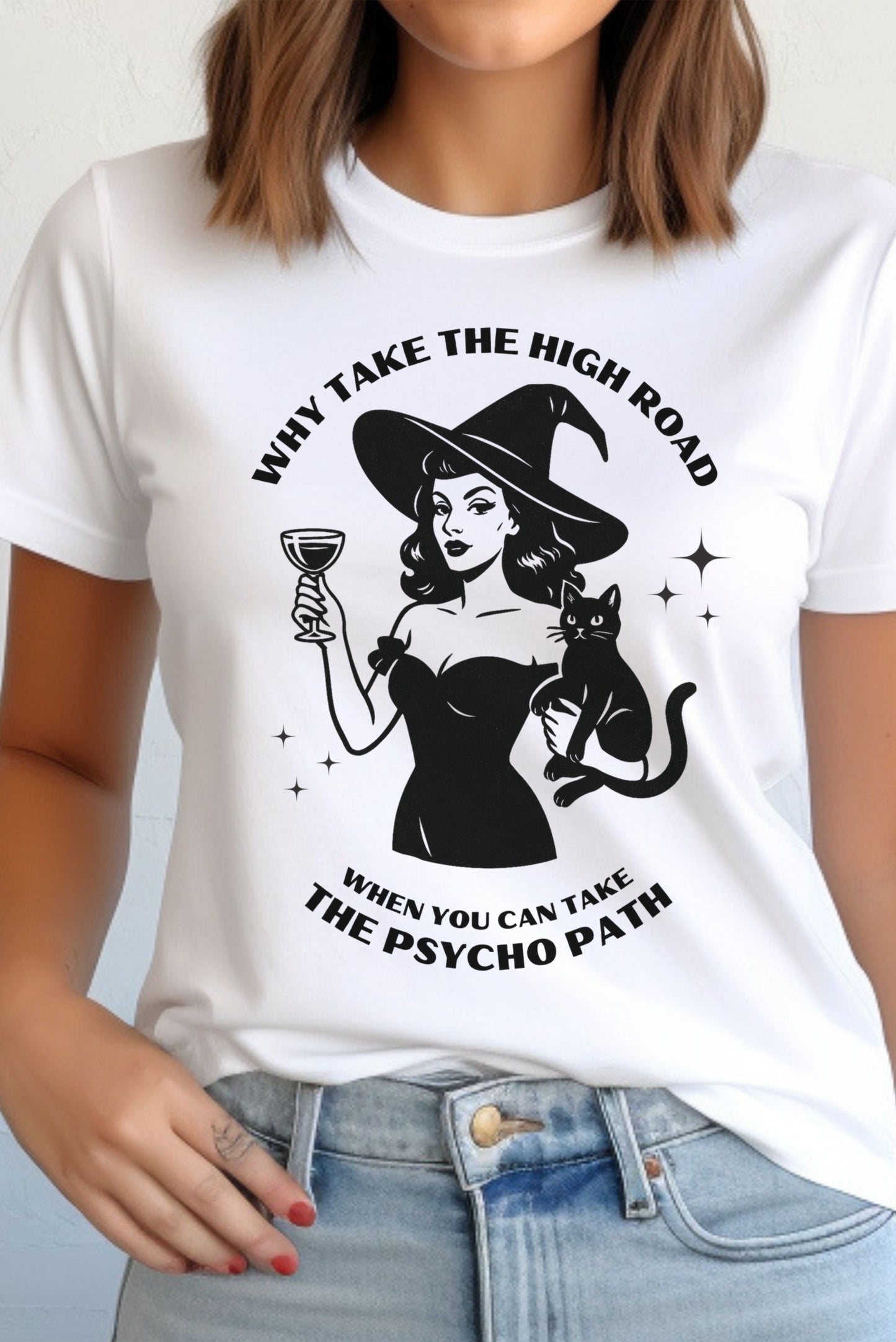 Halloween Sarcastic Tshirt design. Sarcastic Witch for design for spooky Halloween fun