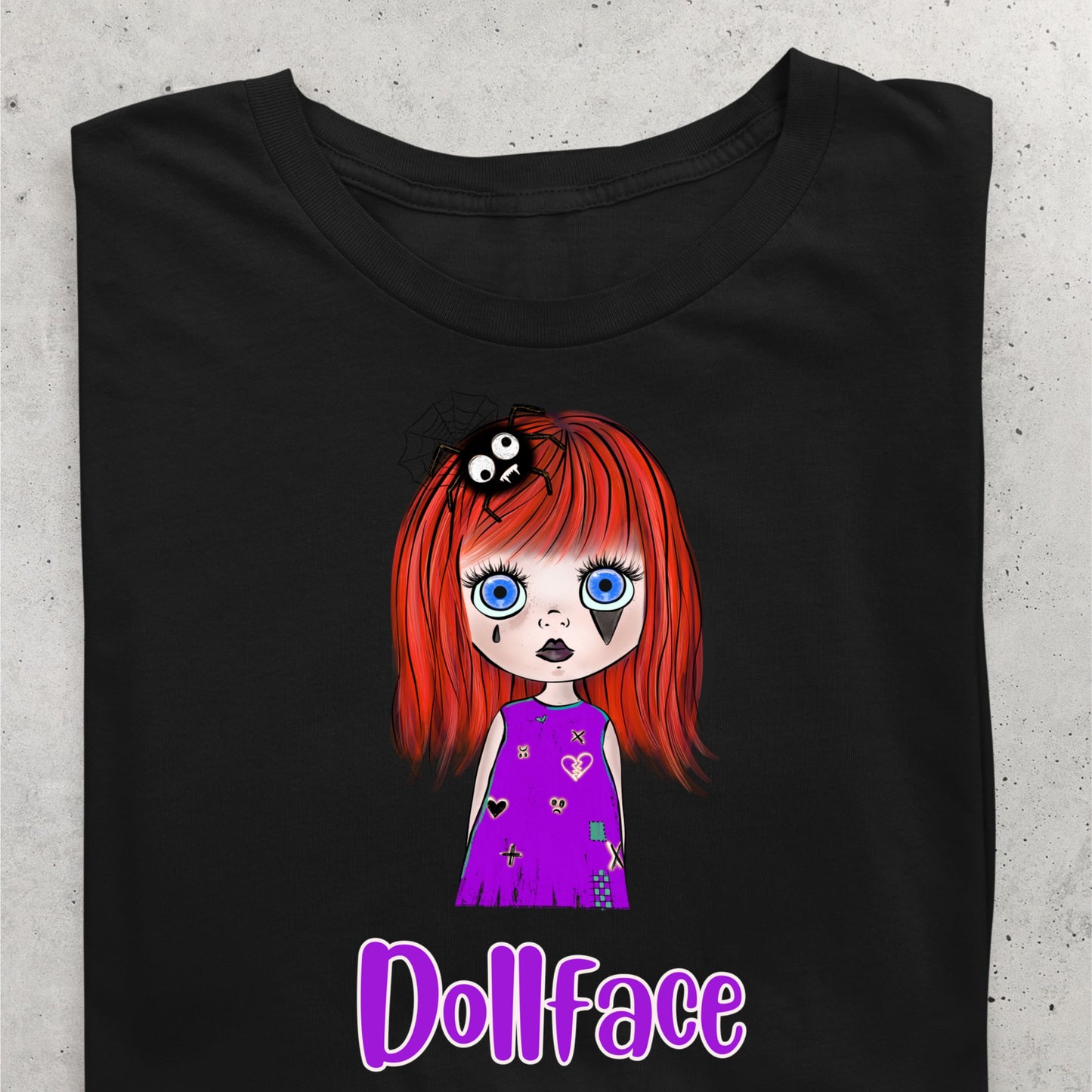 Creepy Doll Face Tee Halloween Spooky TShirt Scarey Doll Eerie Watching Tshirt Creepy Girl Tee Gift for Her Halloween Gift or Costume