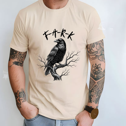 FARK Raven T-Shirt Funny Gothic Bird Shirt Dark Humour Aussie Slang Tee Grunge Crow on Branch Sarcastic Black Bird Gift for her Gift for Him